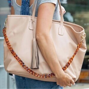 Tushbaby Totebaby Sand Vegan Leather Tote Bag Used Once!